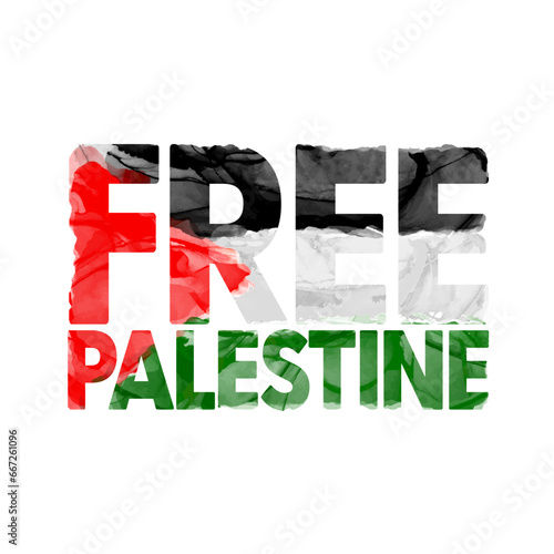 Free Palestine Design. Stand and save palestine typography with palestine flag