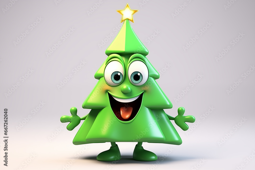 Christmas tree as a fabulous cartoon character Christmas tree as a fabulous cartoon character