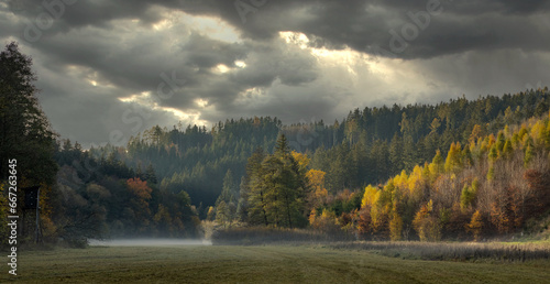 utumn landscape, Sloup in Moravian Karst, Czech Republic