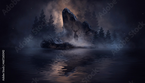 Dark fantasy mountain lands...
