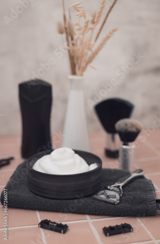 A set of items for shaving your beard.