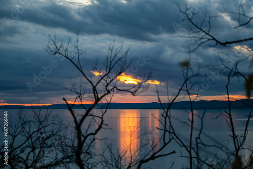 Cloudy sky at sunset