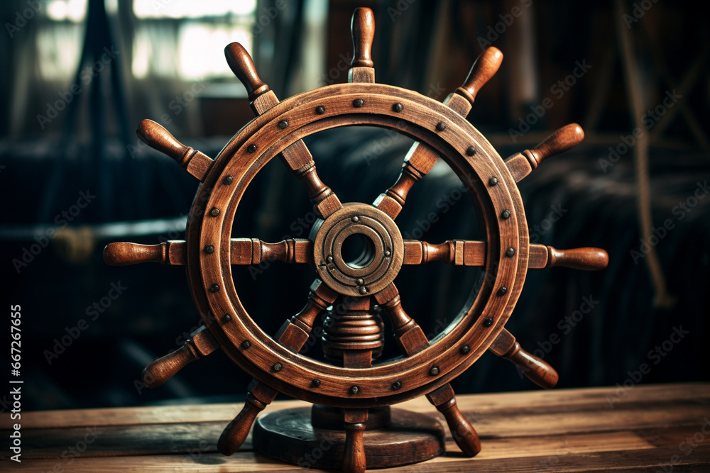 Obraz premium Vintage Ships Wheel
