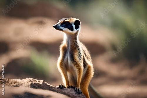 Wallpaper Mural Standing suricate, illustration high resolution  Torontodigital.ca