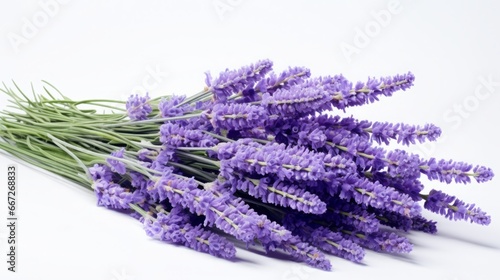 Lavender on white background, 16:9, copy space, floral background