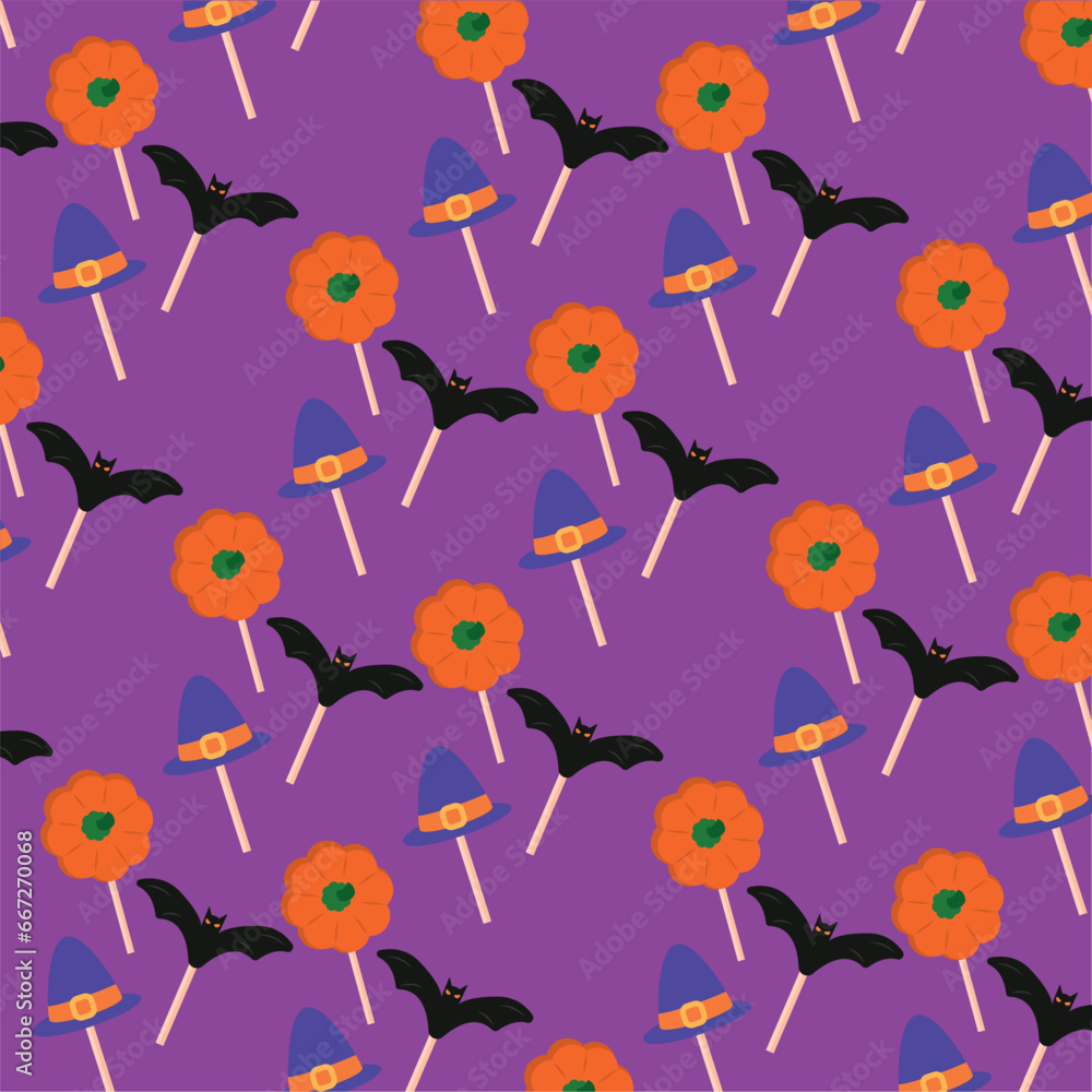 Halloween candies seamless pattern background Vector Halloween candies seamless pattern background Vector