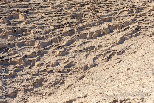 texture of sand eroded