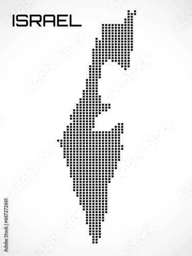 Pixel map of Israel on white background. Vector illustration