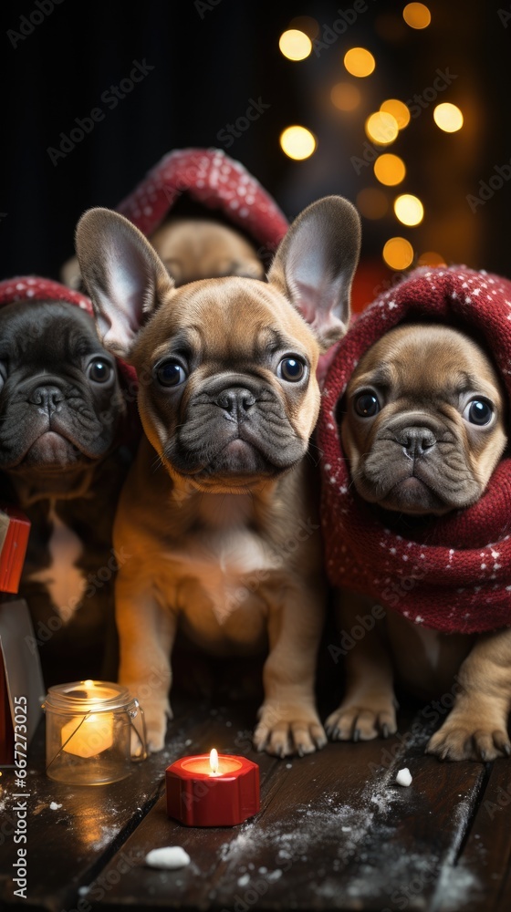 Adorable Winter Christmas Dogs Adorable Winter Christmas Dogs