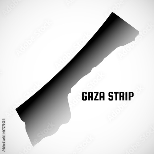 Gaza Strip map isolated on white background. Vector illustration