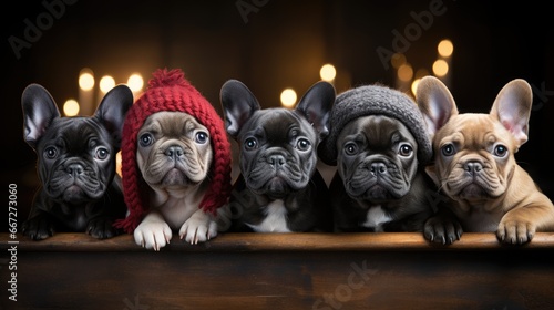 Adorable Winter Christmas Dogs © branislavp