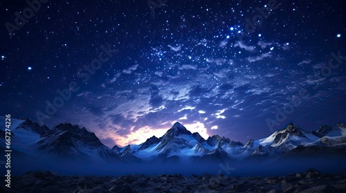Night sky background with moutains © Kùmo
