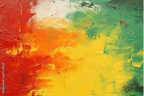 Abstract background painted on canvas with yellow, orange and red colors