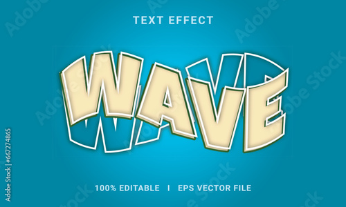 Wave text effect editable modern lettering font style