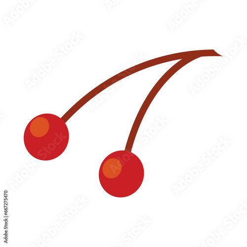 Isolated colored autumn cherry fruit icon Vector