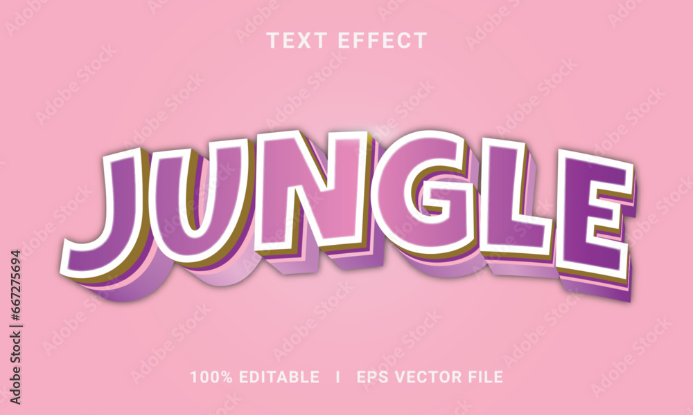 Jungle text effect editable modern lettering font style