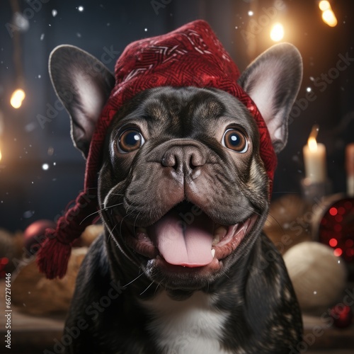 Cute Dog Celebrates Christmas © branislavp