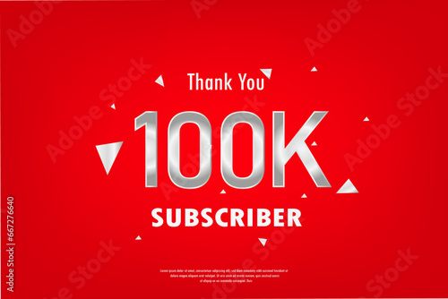 thank you 100k subscriber in social media card