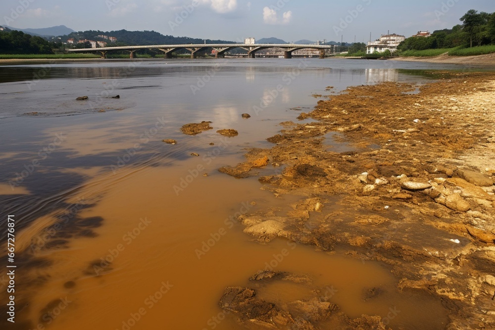 Pollution resulting from technology industry contributes to contamination of the river. Generative AI