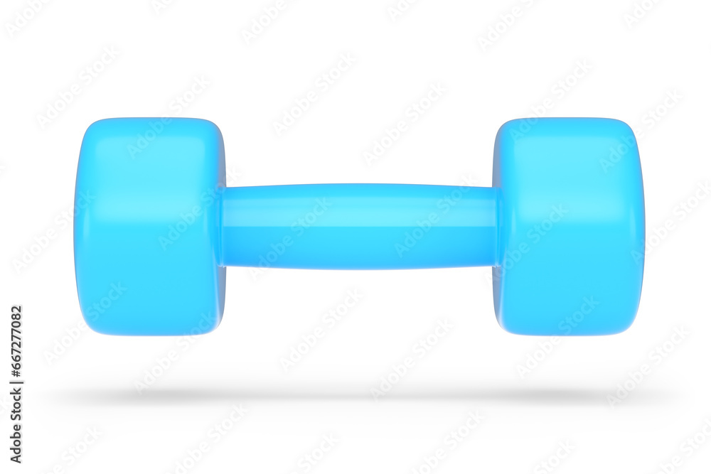 Rubber blue dumbbell isolated on white background Rubber blue dumbbell isolated on white background