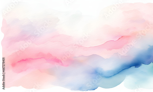  A gentle watercolor abstract background with a soothing gradient of pastel pink, white, and blue, resembling a blank canvas for creative expression. ai generated