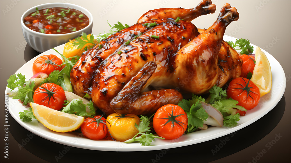 Christmas or Thanksgiving turkey on rustic wooden table Christmas or Thanksgiving turkey on rustic wooden table