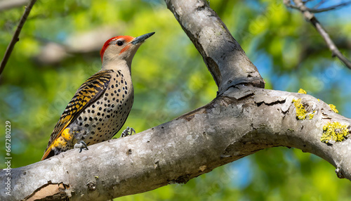 bird the northern flicker colaptes auratus in spring natural scene from state park of wisconsin photo
