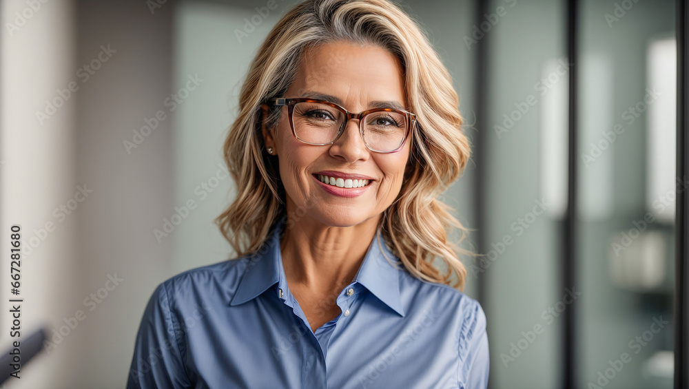 Beautiful adult woman businesswoman in the office Beautiful adult woman businesswoman in the office