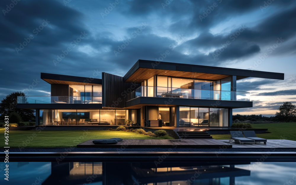 Luxurious modern house in negative space style Luxurious modern house in negative space style
