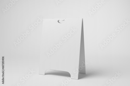 White pavement sign on white background in monochrome and minimalism. Illustration as design element photo