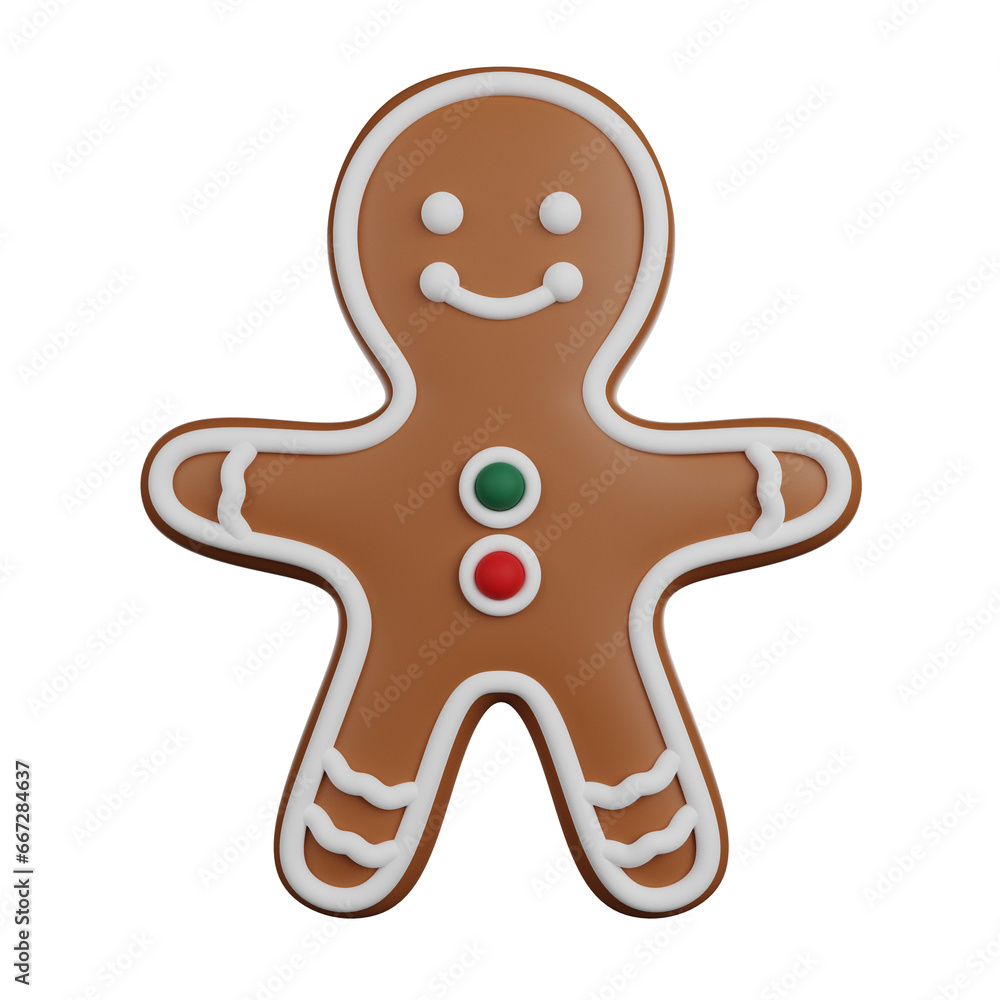 Gingerbread Man 3D render icon Gingerbread Man 3D render icon
