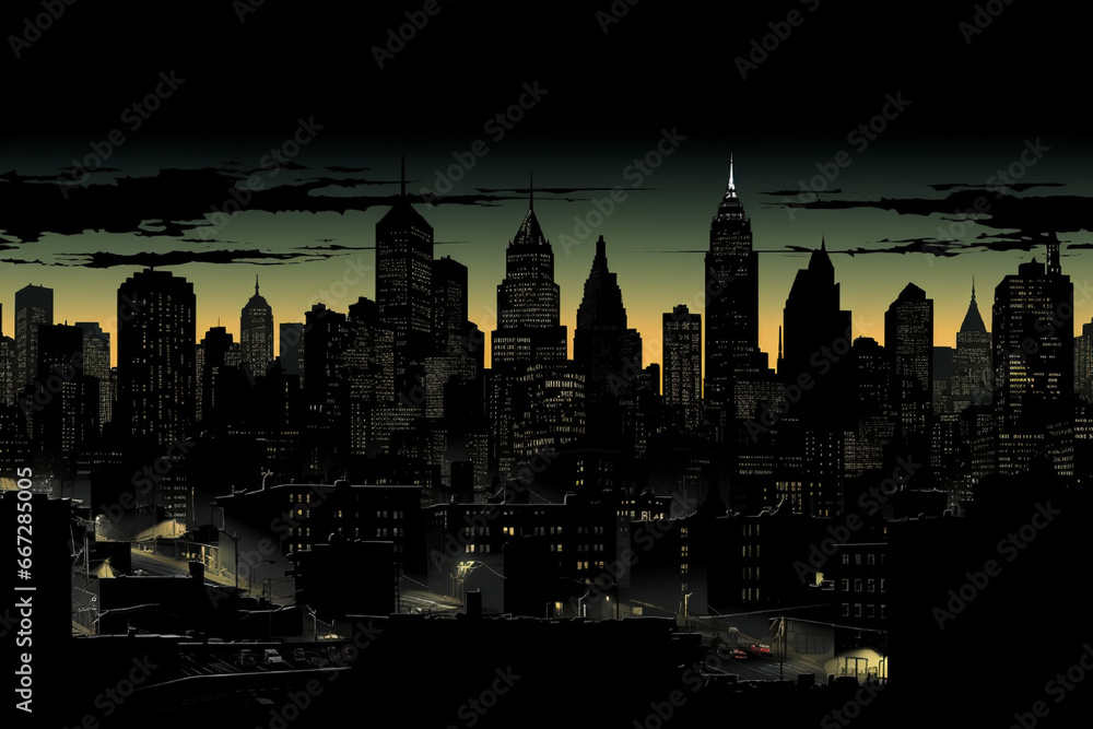 Night cityscape with big moon and reflection in water. Vector illustration. Night cityscape with big moon and reflection in water. Vector illustration.