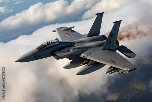 McDonnell Douglas F-15 Eagle - United States - Twin-engine air superiority fighter used by the US Air Force since the 1970s, known for its speed and maneuverability