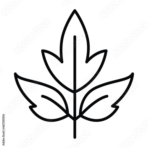 Isolated outline of an autumn leaf icon Vector