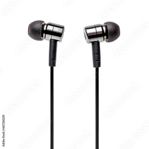 Earphones isolated on transparent or white background, png