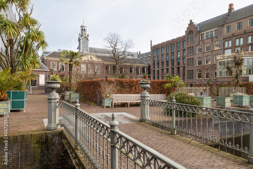 University building at the Hortus botanicus in the Dutch city of Leiden. photo