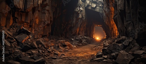 Collapsed iron mine tunnel