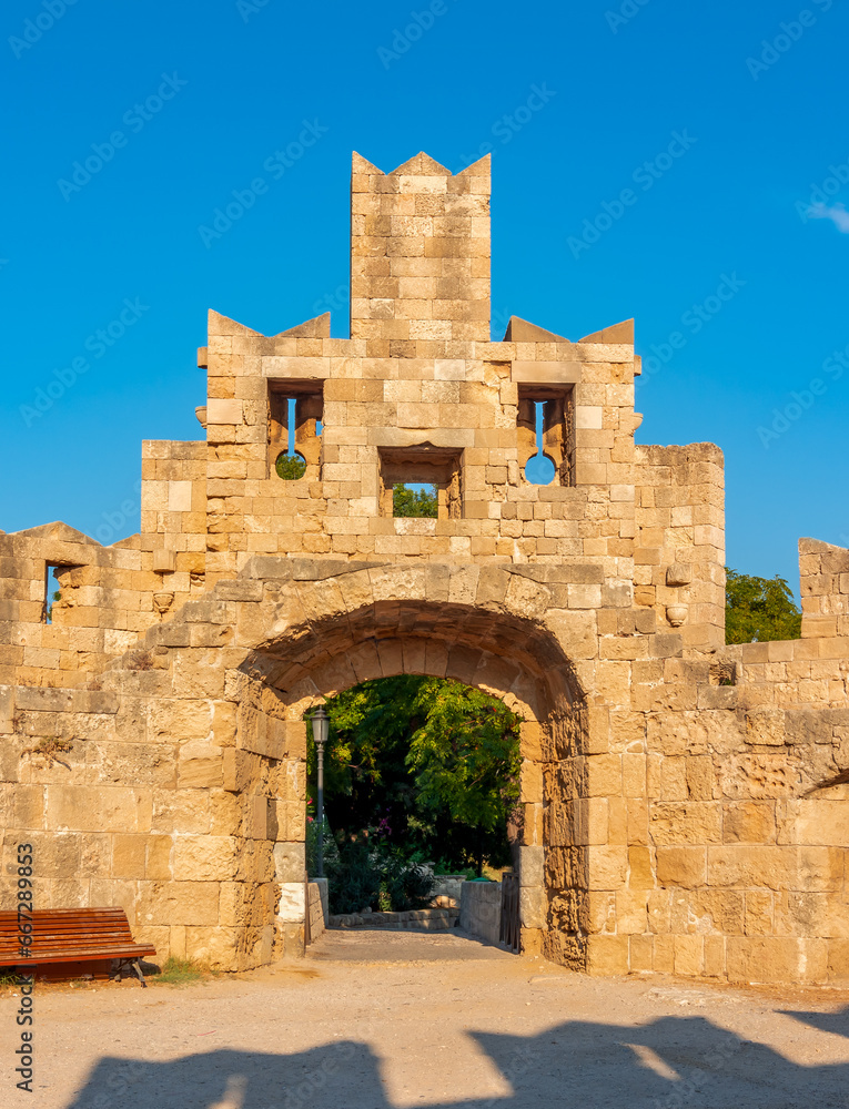 Gate of Saint Paul in Rhodes fortress, Greece
