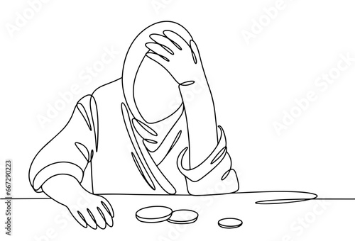 Grandmother. Pension. Poverty. Money. One line