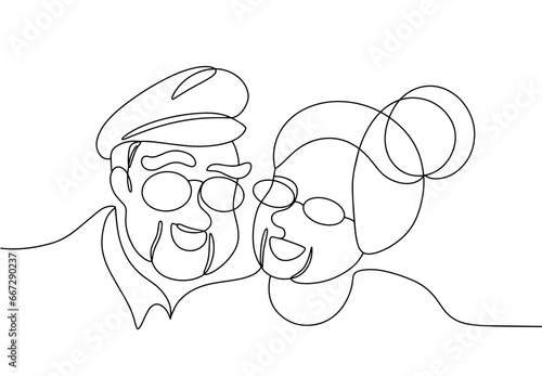 Grandmother and grandfather. One line