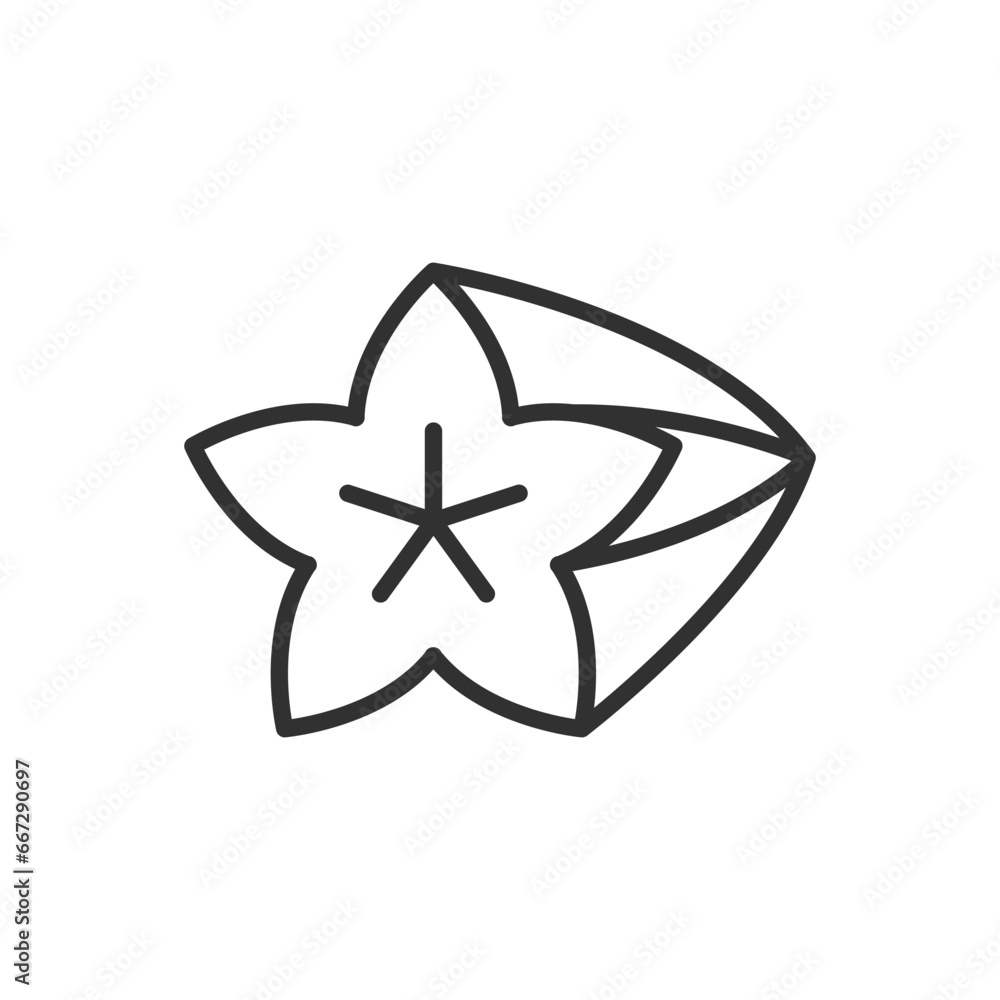 carambola, linear icon. Line with editable stroke carambola, linear icon. Line with editable stroke