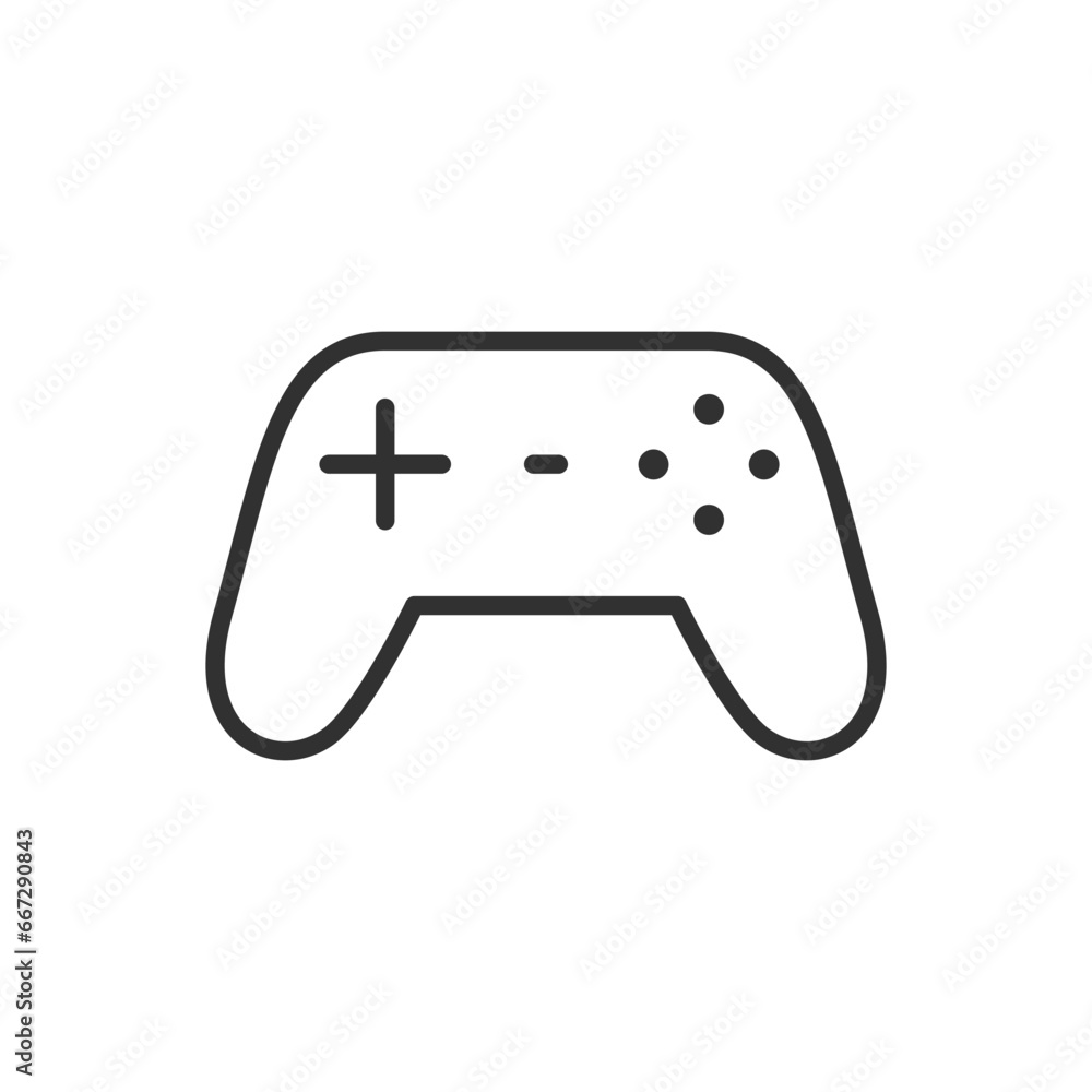 Gamepad, linear icon, wireless. Line with editable stroke Gamepad, linear icon, wireless. Line with editable stroke