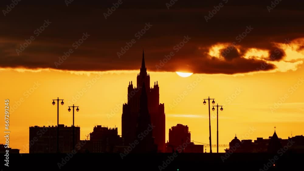 Amazing sun set time lapse in Moscow Russia Amazing sun set time lapse in Moscow Russia