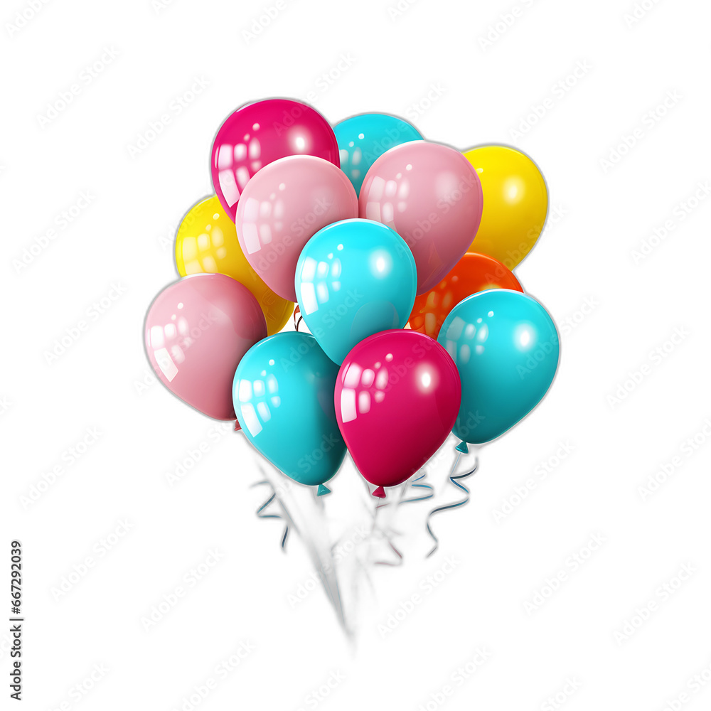 Balloons isolated on transparent or white background, png