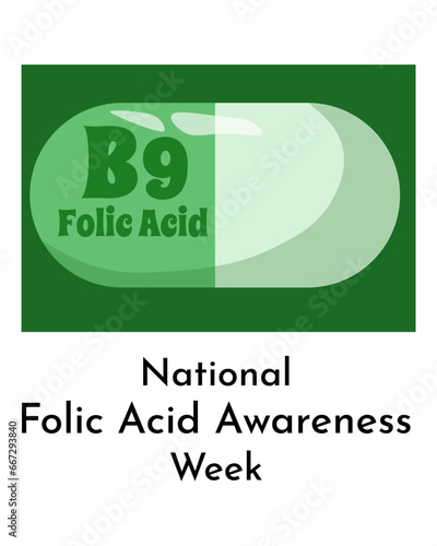 National Folic Acid Awareness Week, vertical poster for a medical event, an important date