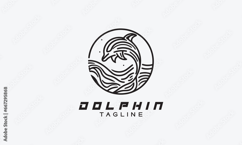 Dolphin vector logo icon illustration miniamlistic design Dolphin vector logo icon illustration miniamlistic design