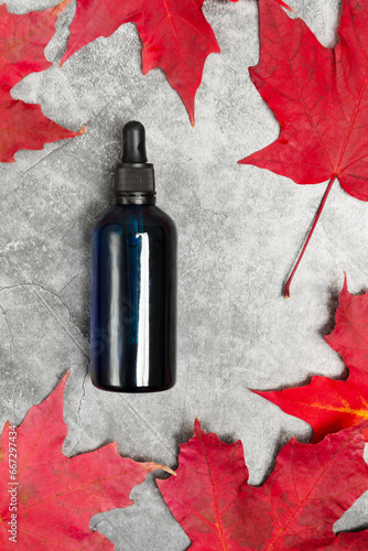 Skincare concept template - serum bottle with oil, medicine or beauty product