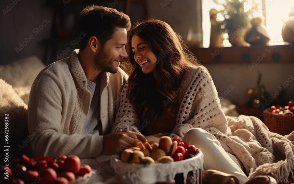 Christmas morning, love vibe couple Christmas morning, love vibe couple