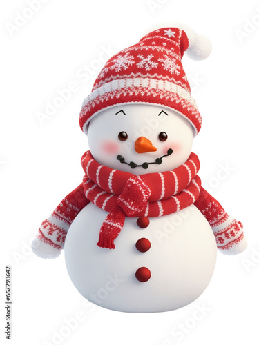  little snowman in a warm hat graphic for winter or christmas