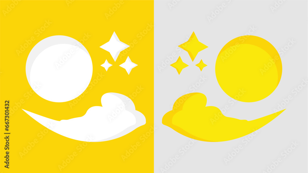 Fototapeta premium illustration of an background, SUN AND moon, wallpaper